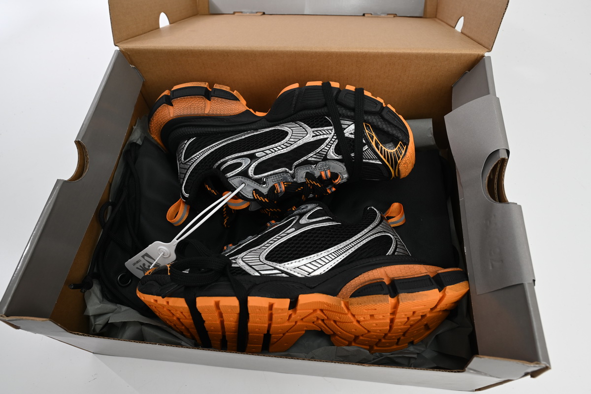    Balenciaga 3XL Lace-Up Sneakers All Black Orange 734731 W3XL3 1178 