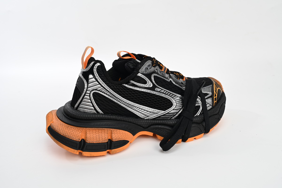    Balenciaga 3XL Lace-Up Sneakers All Black Orange 734731 W3XL3 1178 