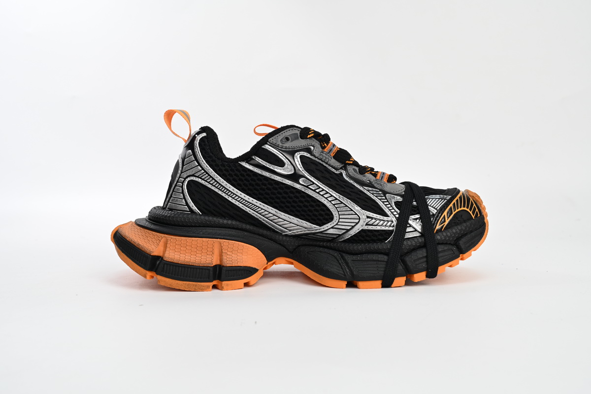    Balenciaga 3XL Lace-Up Sneakers All Black Orange 734731 W3XL3 1178 