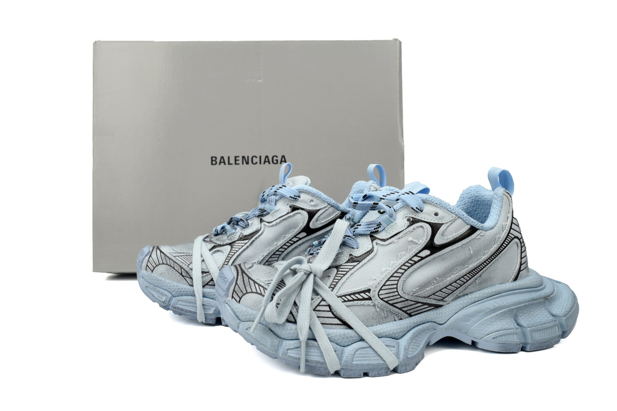    Balenciaga 3XL Lace-Up Sneakers Black Light Black Blue 734731 W3XL5 0521