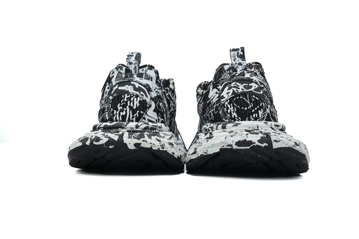    Balenciaga 3XL Lace-Up Sneakers Luminous Black Graffiti 734731 W3XDC 0236