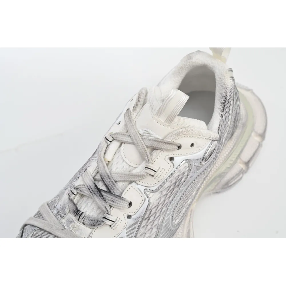 Balenciaga 3XL Lace-Up Sneakers Silver White 542229 W1RB5 0101