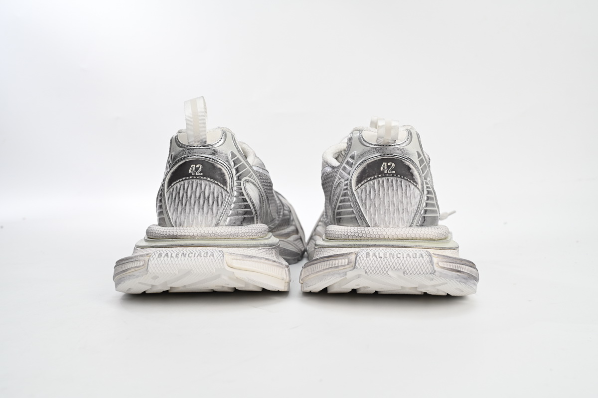    Balenciaga 3XL Lace-Up Sneakers Silver White 542229 W1RB5 0101