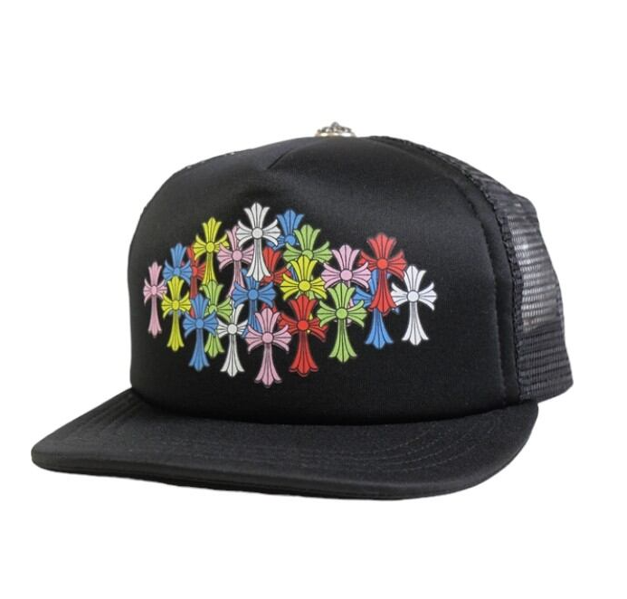 Chrome Hearts Multi Color Crosses Trucker Hat Black
