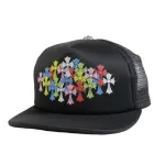 Chrome Hearts Multi Color Crosses Trucker Hat Black