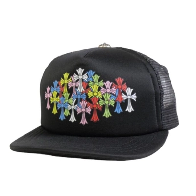 Chrome Hearts Multi Color Crosses Trucker Hat Black 01