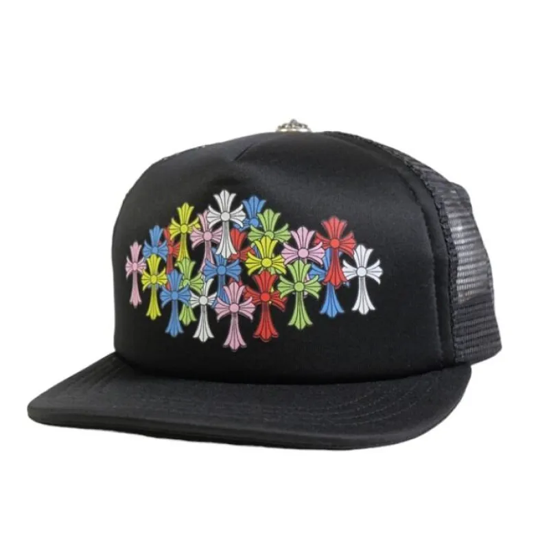 Chrome Hearts Multi Color Crosses Trucker Hat Black