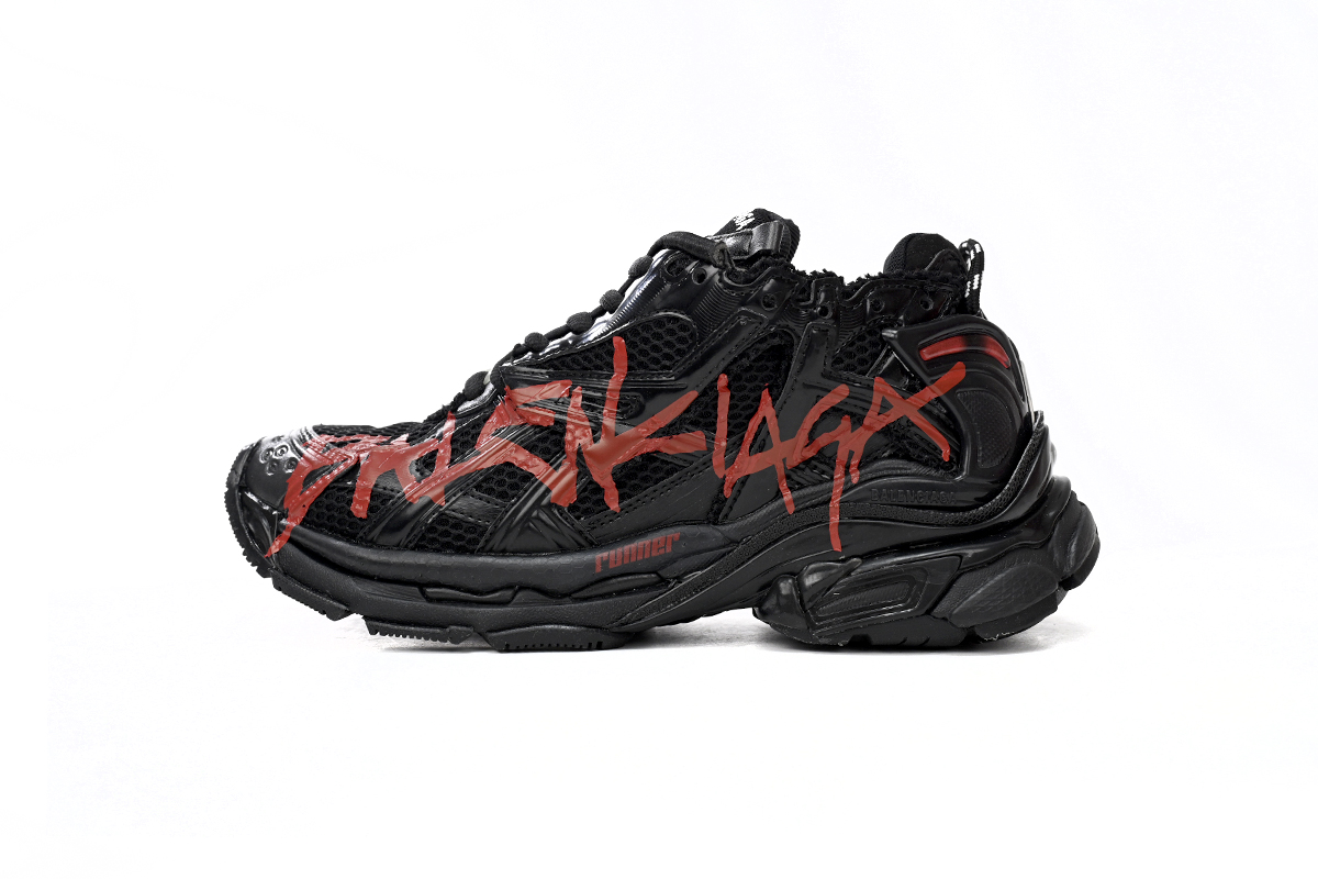 Balenciaga Runner Black And Red Characters 677402 W3RB1 0102 