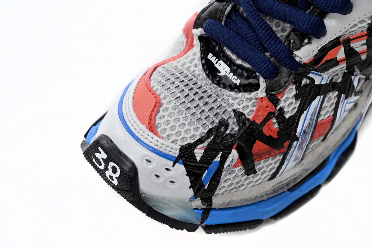 Balenciaga Runner White And Blue Printing 677402 W3RB6 1264 