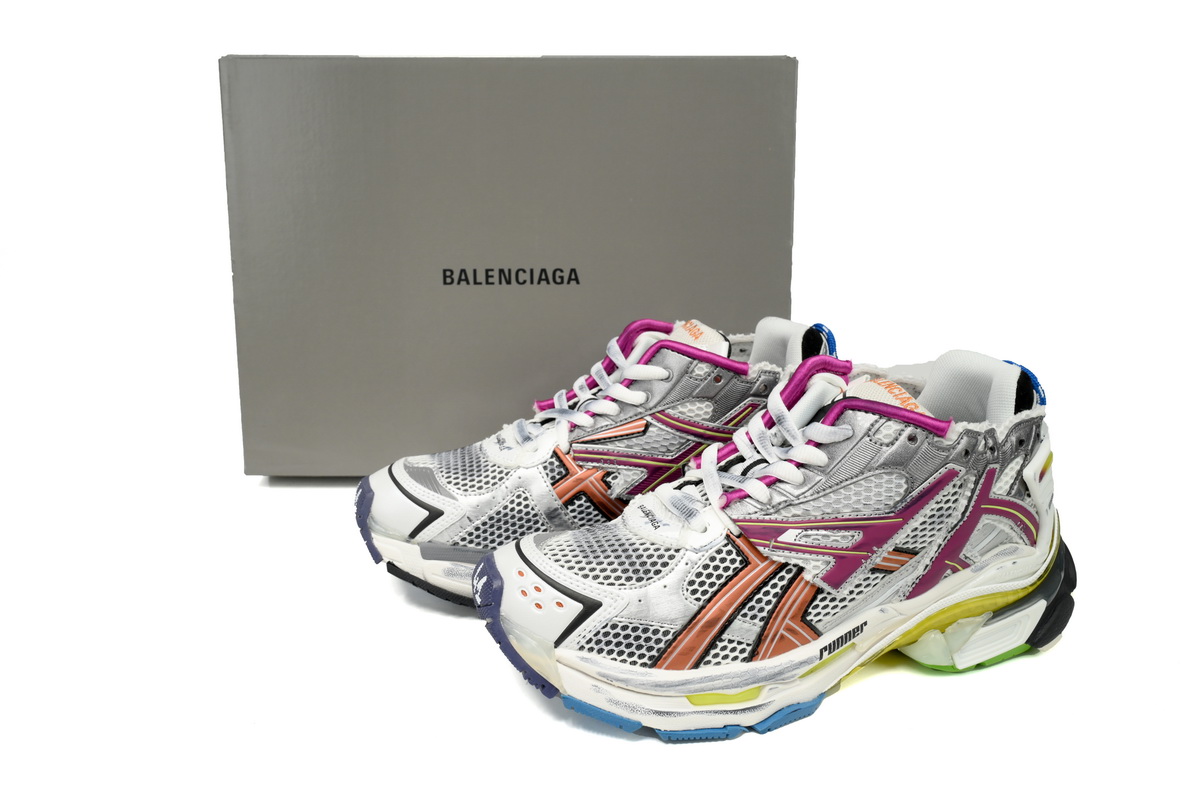 Balenciaga Runner White Yellow Purple 677402 W3RH5 0308