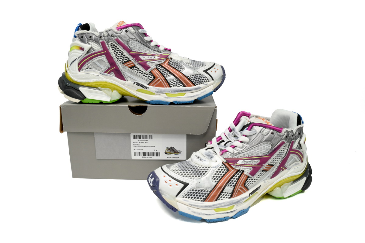Balenciaga Runner White Yellow Purple 677402 W3RH5 0308