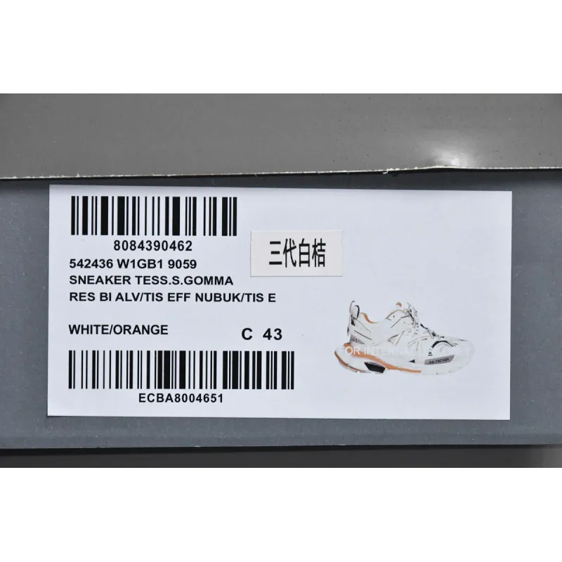 Balenciaga Tess S. White Orange Black  542436 W1GB1 9059   