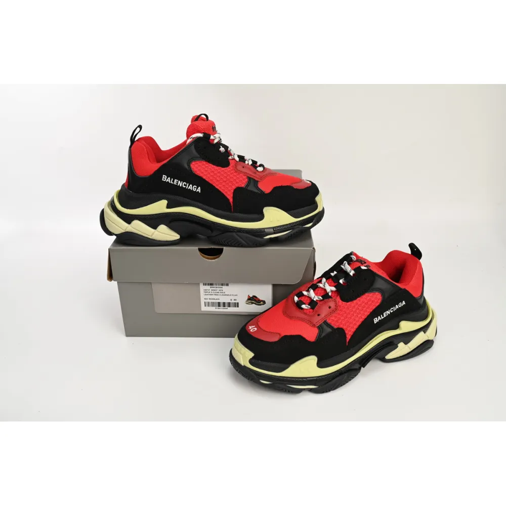 Pkgod Balenciaga Triple S Black Red Grey 483513 W06E1 1006