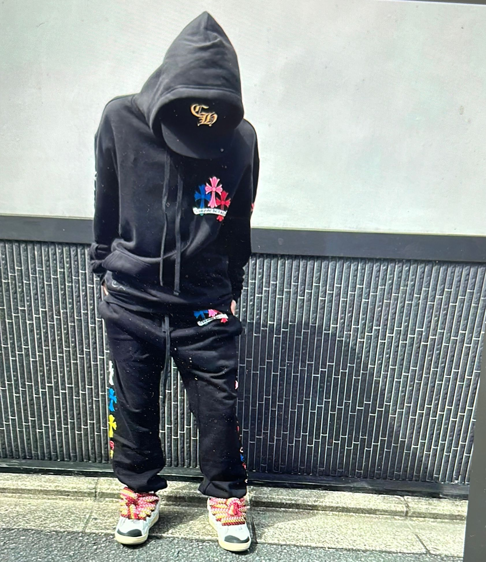 Top Chrome Hearts Multi Color Cross Hoodie Suit 