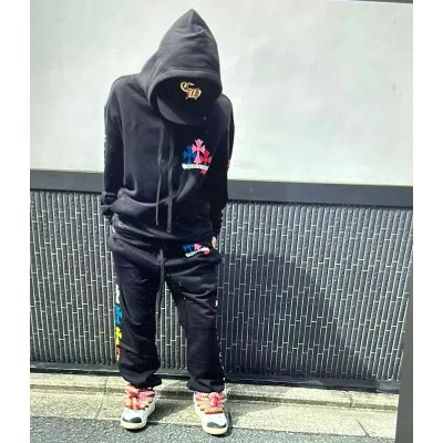 Top Chrome Hearts Multi Color Cross Hoodie Suit  01