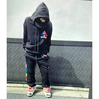 Top Chrome Hearts Multi Color Cross Hoodie Suit  01