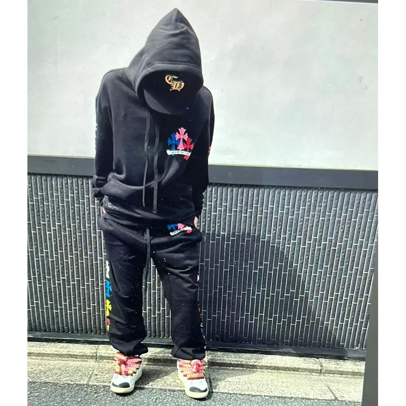 Top Chrome Hearts Multi Color Cross Hoodie Suit 