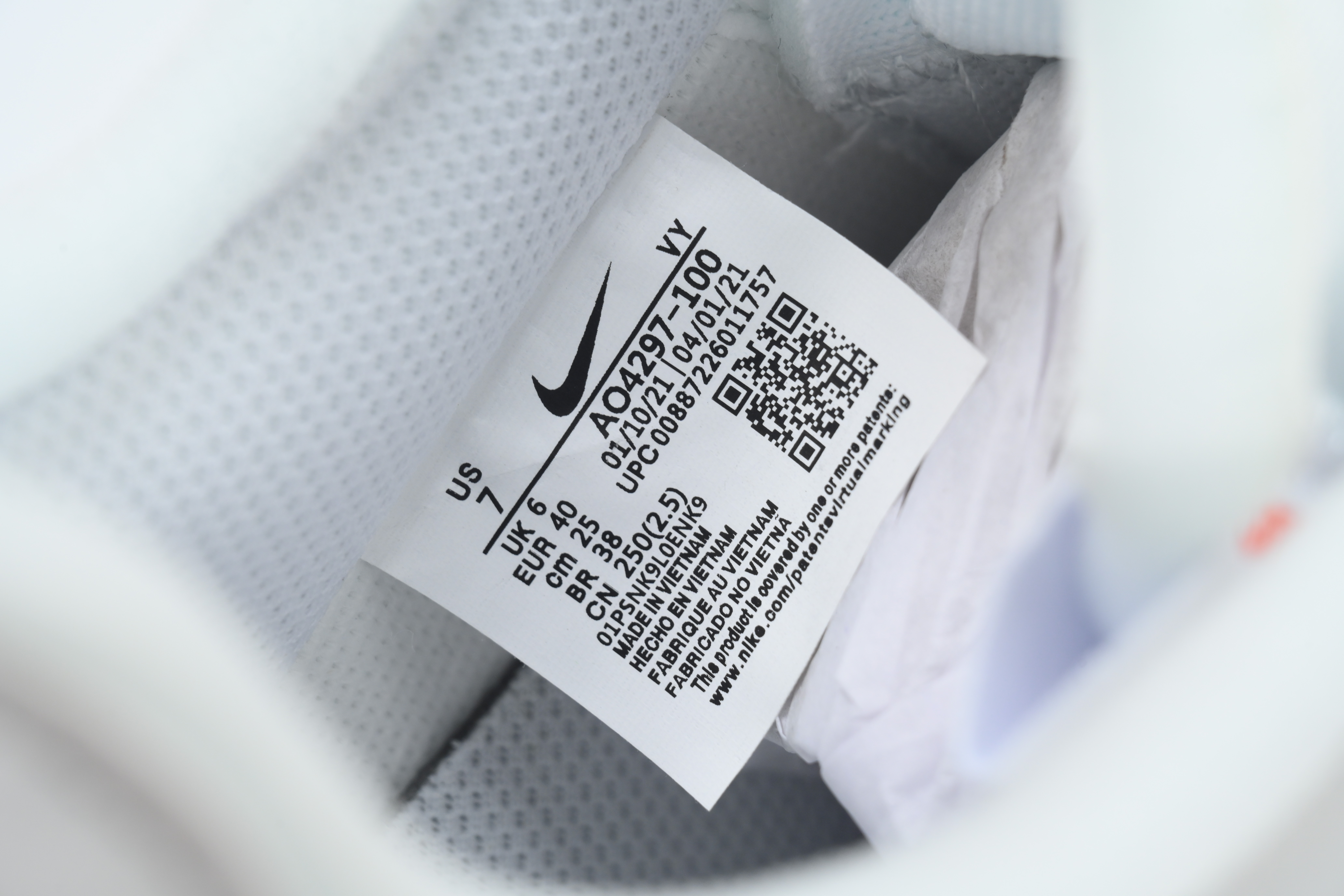    Pkgod OFF White X Air Force 1 07 Low Conplex Con  AO4297-100