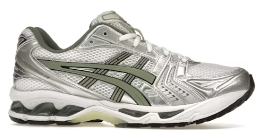  ASICS Gel-Kayano 14 White Pure Silver Slate Grey Sage