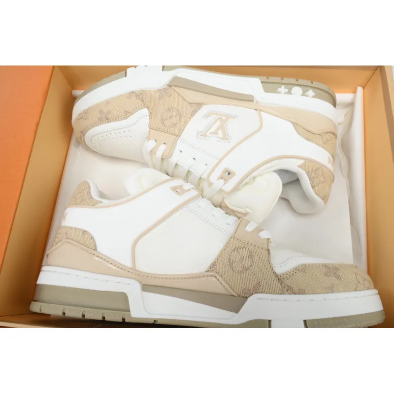 LOUIS VUITTON Trainer white khaki