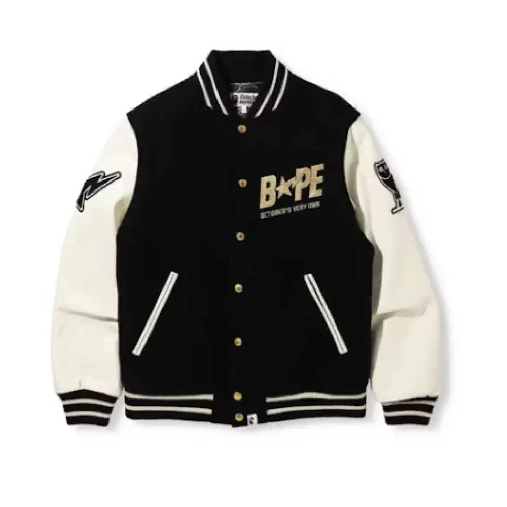 Top Quality BAPE x OVO Varsity Jacket