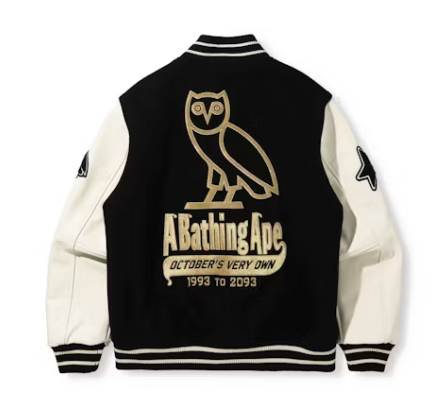 Top Quality BAPE x OVO Varsity Jacket 