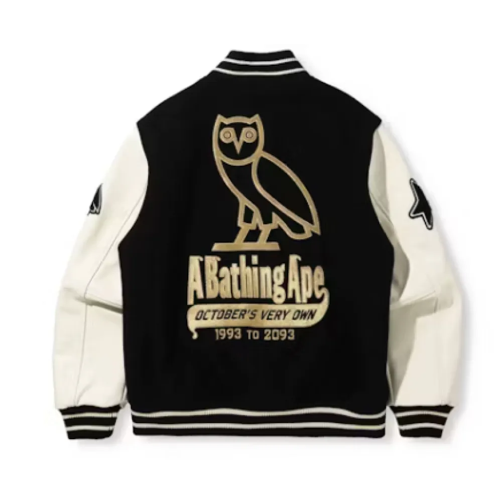 Top Quality BAPE x OVO Varsity Jacket