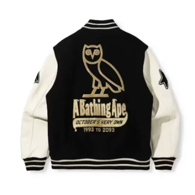 Top Quality BAPE x OVO Varsity Jacket 02