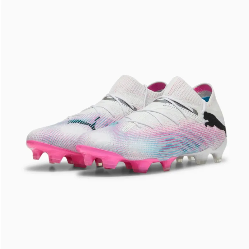 【Flash Sale $50 OFF】Future 7 Ultimate Firm Ground/Artificial Ground Men's Soccer Cleats Puma White-Puma Black-Poison Pink[No Box]