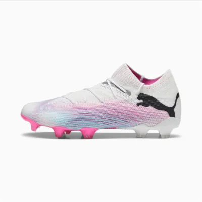 【Flash Sale $50 OFF】Future 7 Ultimate Firm Ground/Artificial Ground Men's Soccer Cleats Puma White-Puma Black-Poison Pink[No Box] 02