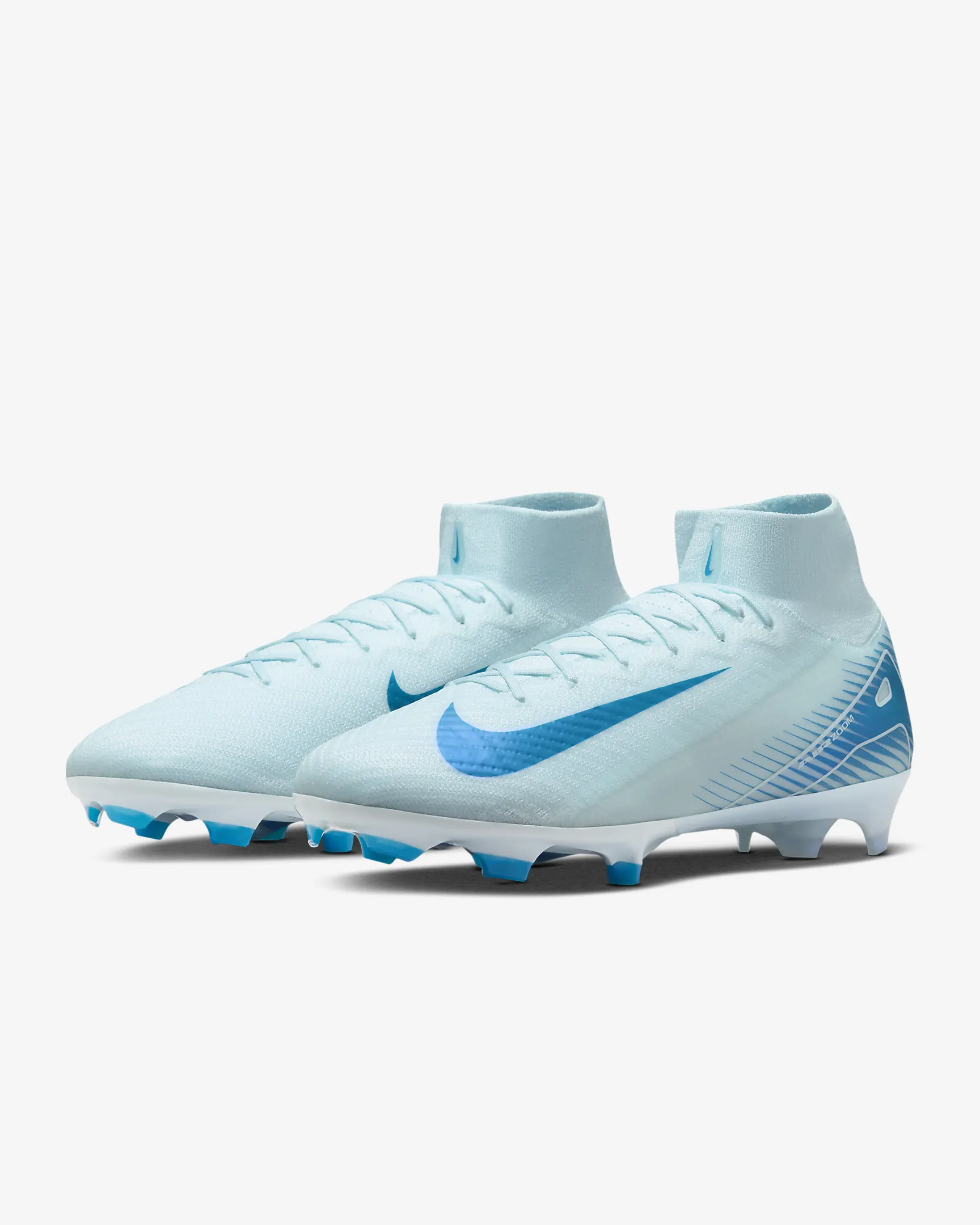    【Flash Sale $50 OFF】Nike Mercurial Superfly 10 Elite Glacier Blue/Blue Orbit FQ1454-400 FG High-Top Soccer Cleats[No Box]