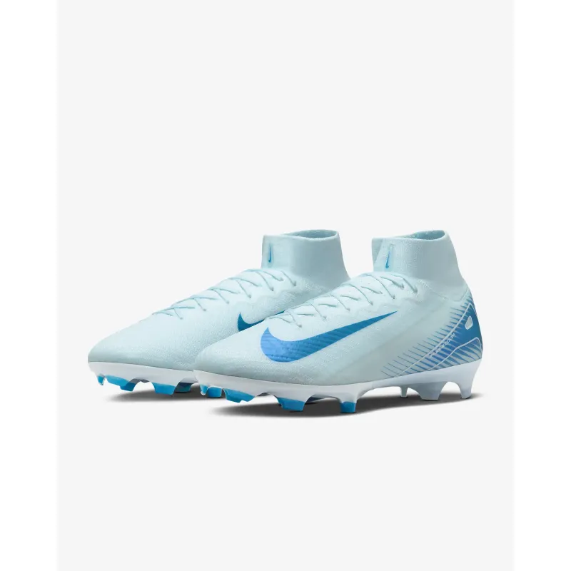 【Flash Sale $50 OFF】Nike Mercurial Superfly 10 Elite Glacier Blue/Blue Orbit FQ1454-400 FG High-Top Soccer Cleats[No Box]