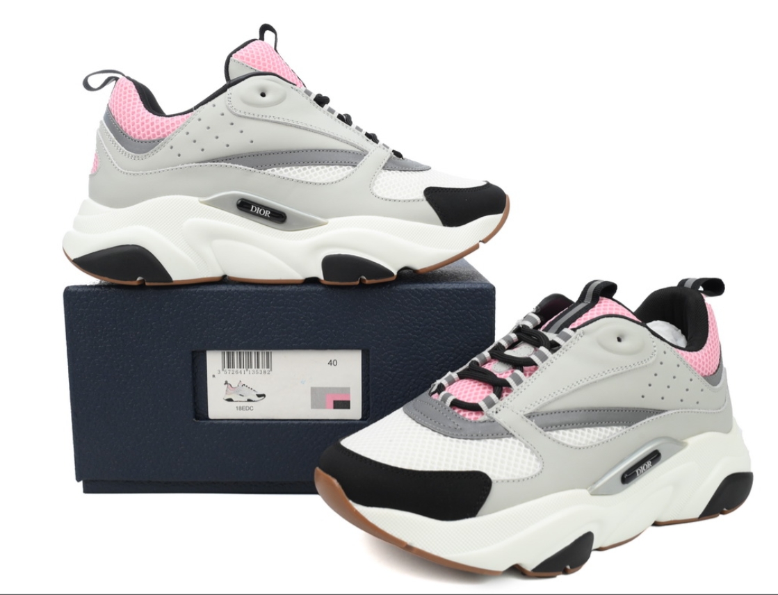 Dior B22 Pink Gray Sneakers Cream 3SN231YKB_H069