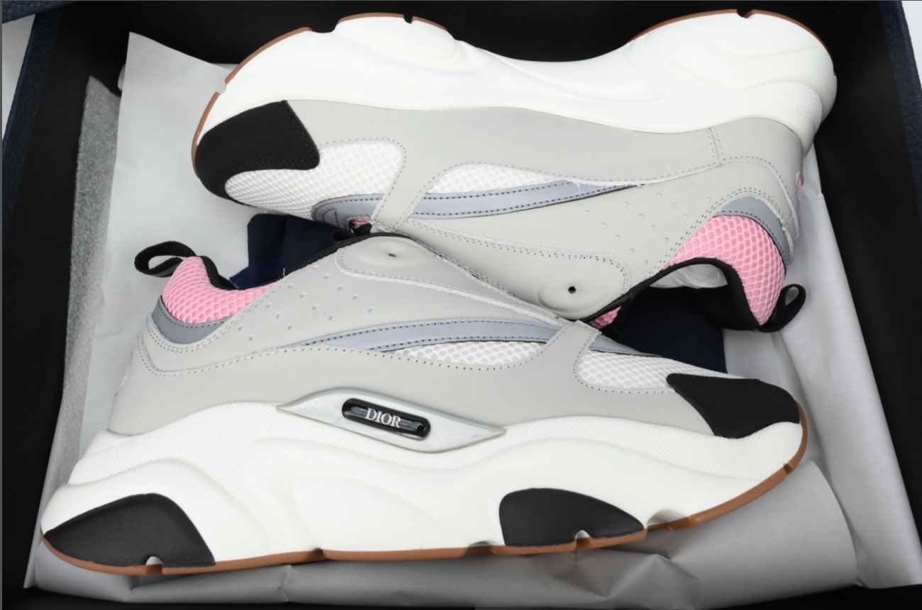 Dior B22 Pink Gray Sneakers Cream 3SN231YKB_H069