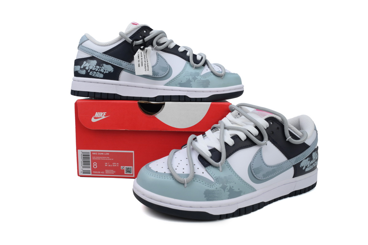    Nike Dunk Low Black Grey Blue FB9109-401 