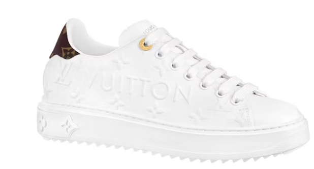    Louis Vuitton Time Out Debossed LV Monogram Leather White