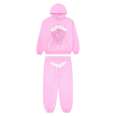 Top Quality Sp5der Suit Light Pink  01