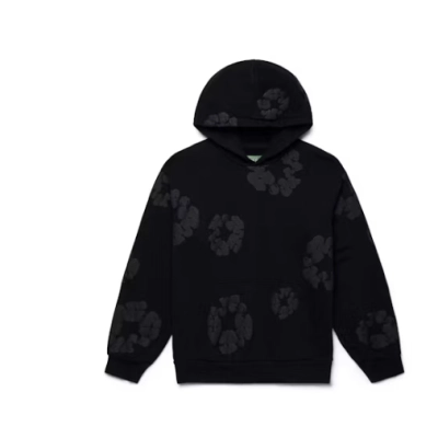 Top Quality Denim Tears Cotton Wreath Hoodie Black Monochrome  01