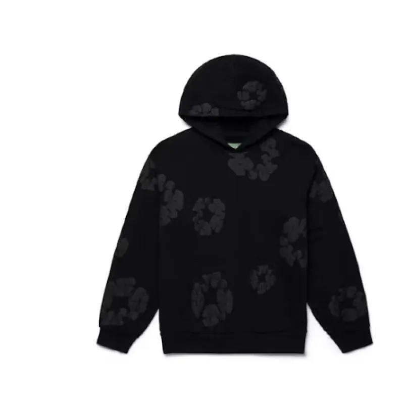 Top Quality Denim Tears Cotton Wreath Hoodie Black Monochrome 