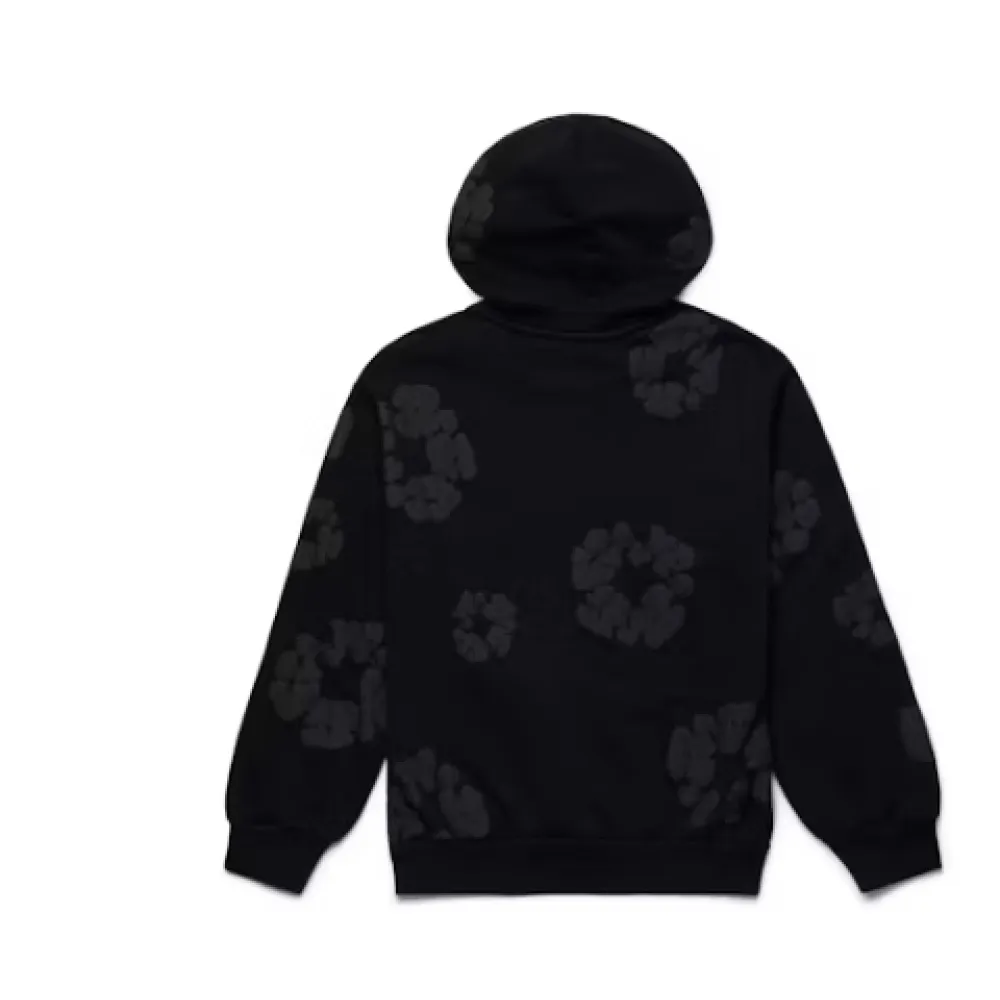 Top Quality Denim Tears Cotton Wreath Hoodie Black Monochrome 
