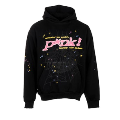Top Quality Sp5der  Hoodie Black  01