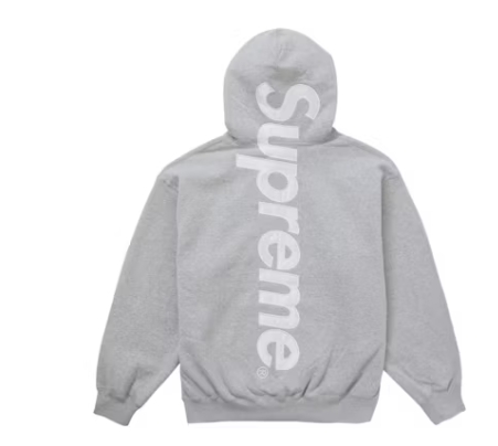 Top Quality Supreme Satin Applique Hooded Sweatshirt (FW24) Heather Grey 