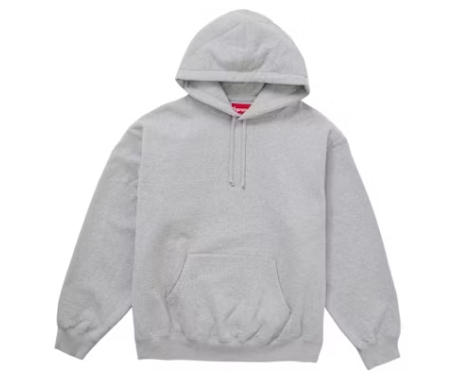 Top Quality Supreme Satin Applique Hooded Sweatshirt (FW24) Heather Grey 
