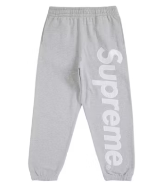 Top Quality Supreme Satin Applique Sweatpant (FW24) Heather Grey 