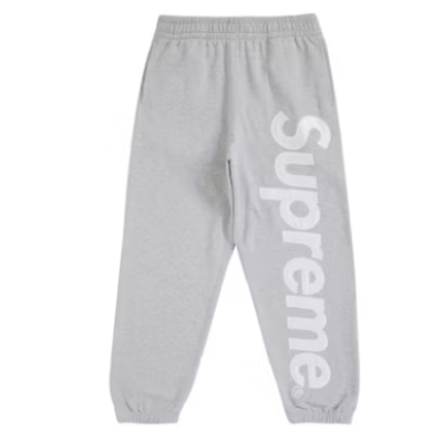 Top Quality Supreme Satin Applique Sweatpant (FW24) Heather Grey  01