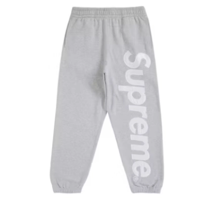 Top Quality Supreme Satin Applique Sweatpant (FW24) Heather Grey  01