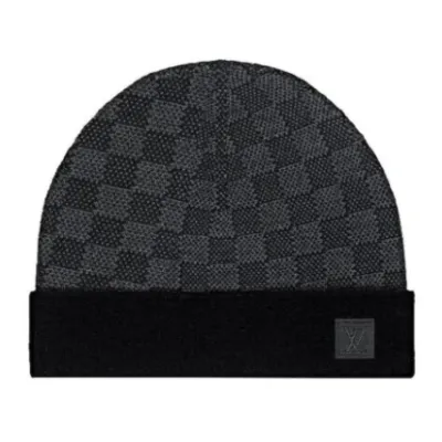 Louis Vuitton Beanie Black Gray 01