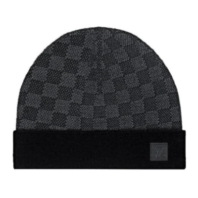 Louis Vuitton Beanie Black Grey 01