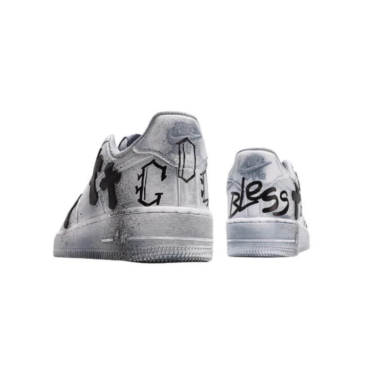 Pkgod Nike Air Force 1 x Chrome Hearts Blue Tie-dye (Custom)