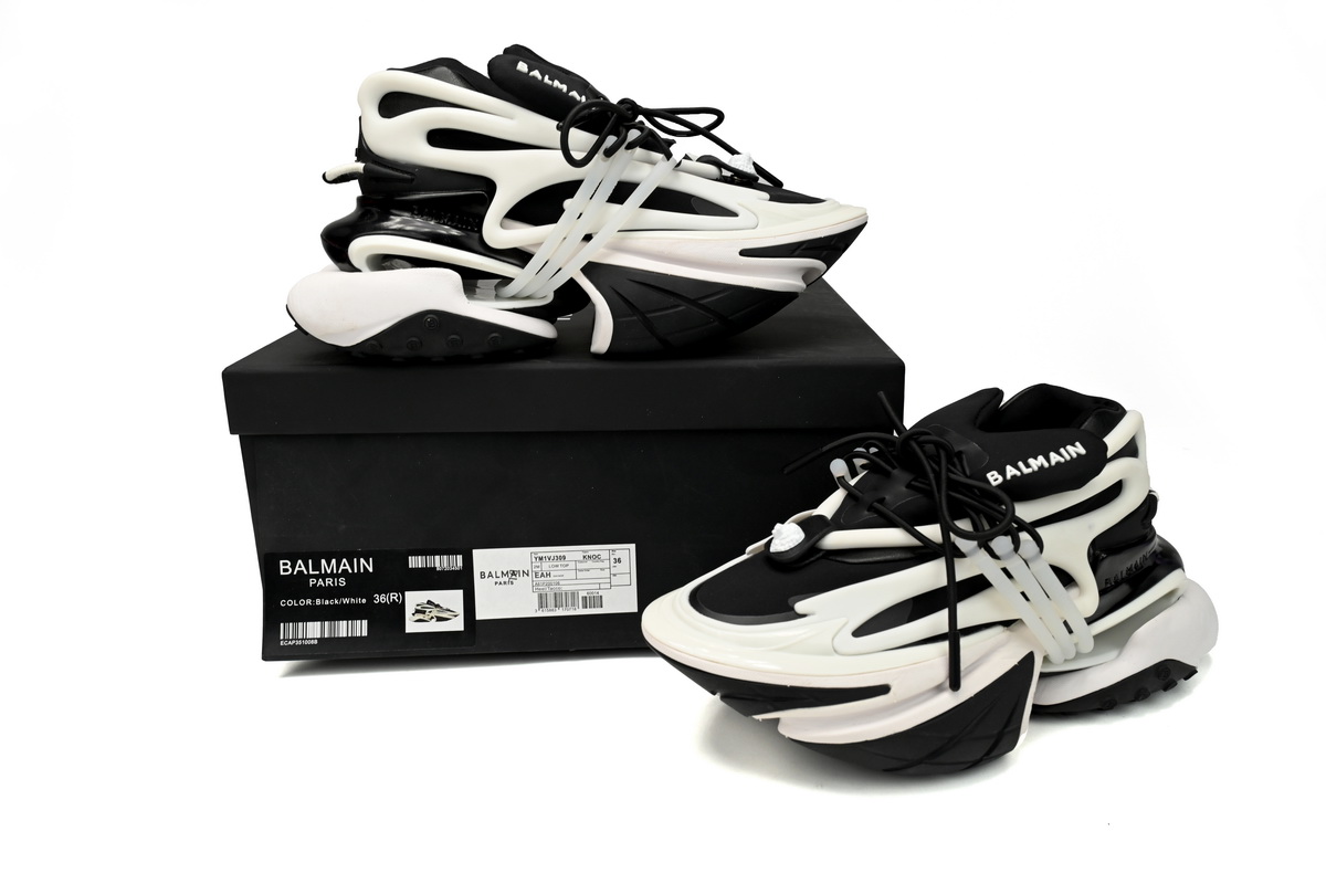    Balmain Unicorn Low-Top Black White YM1VJ309